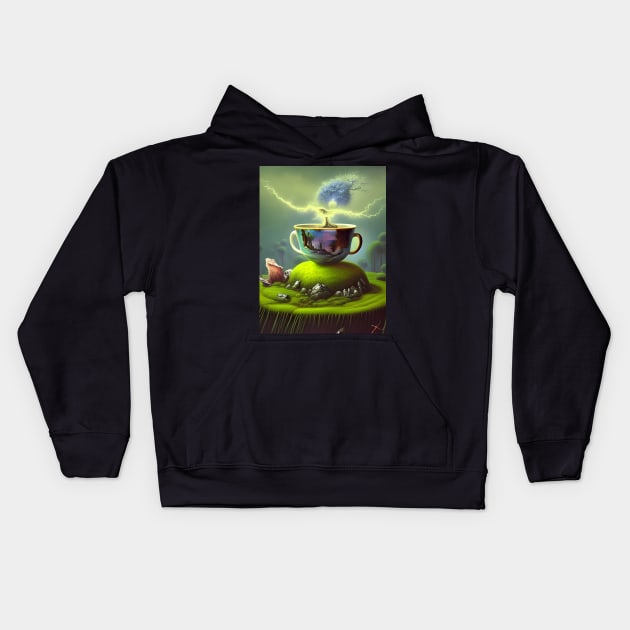 Storm in a Teacup Kids Hoodie by LyndiiLoubie